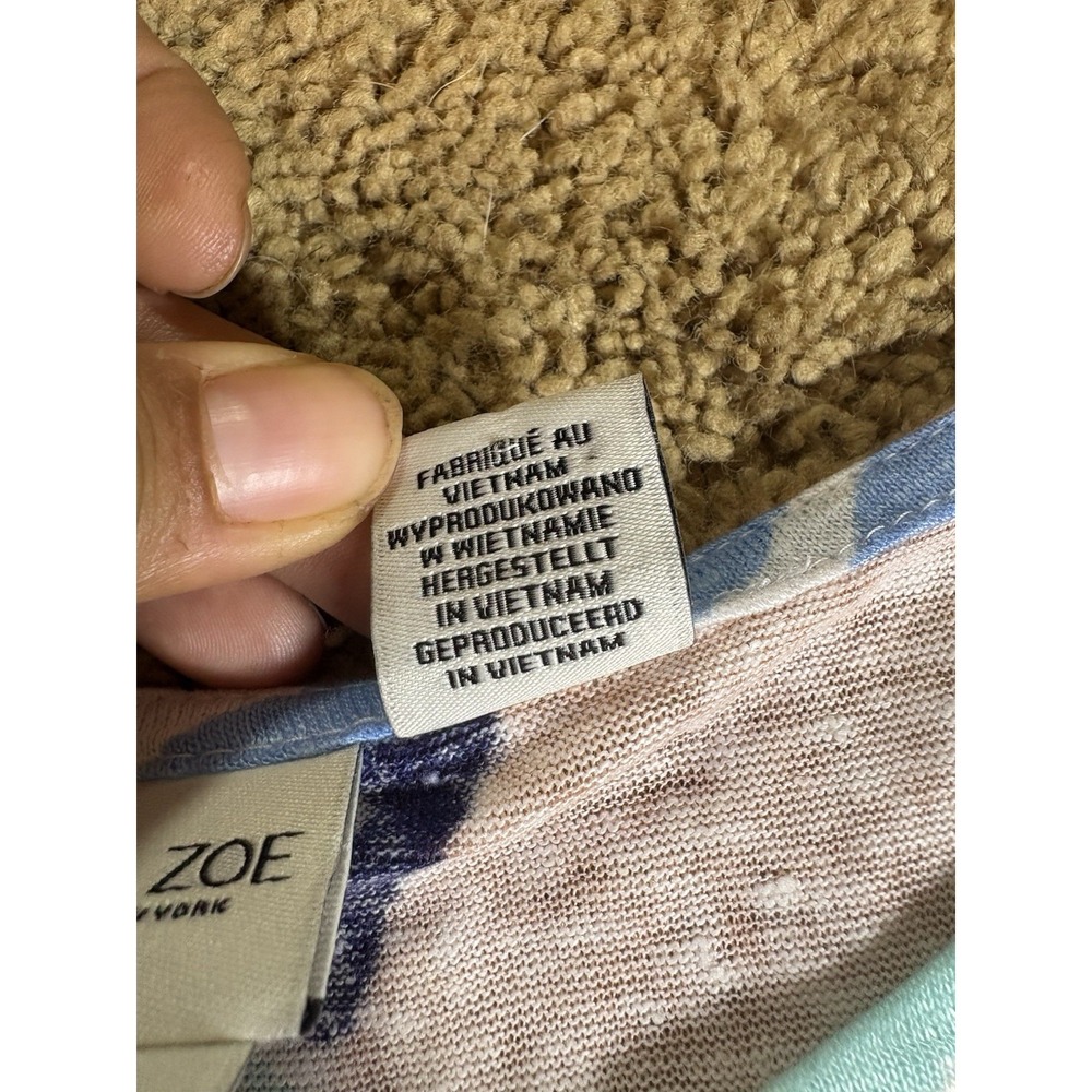 Rachel Zoe Top Women's Large Quinny 100% Linen Floral Abstract‎ Lightweight - Picture 3 of 8